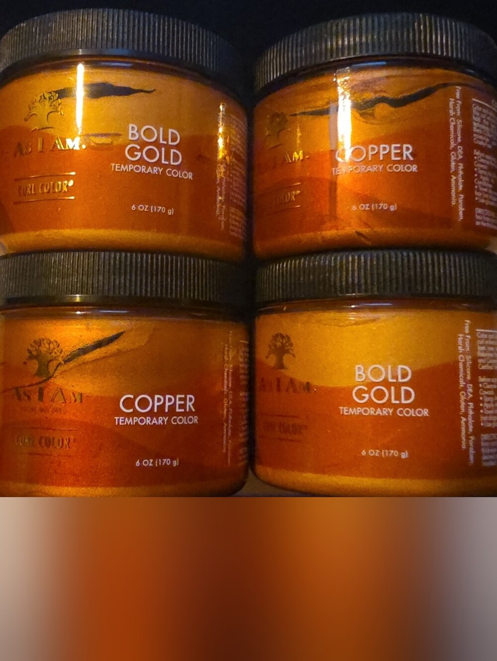 Bold Gold & Copper Temporary Color - Shimmering Metallic Hair Tint